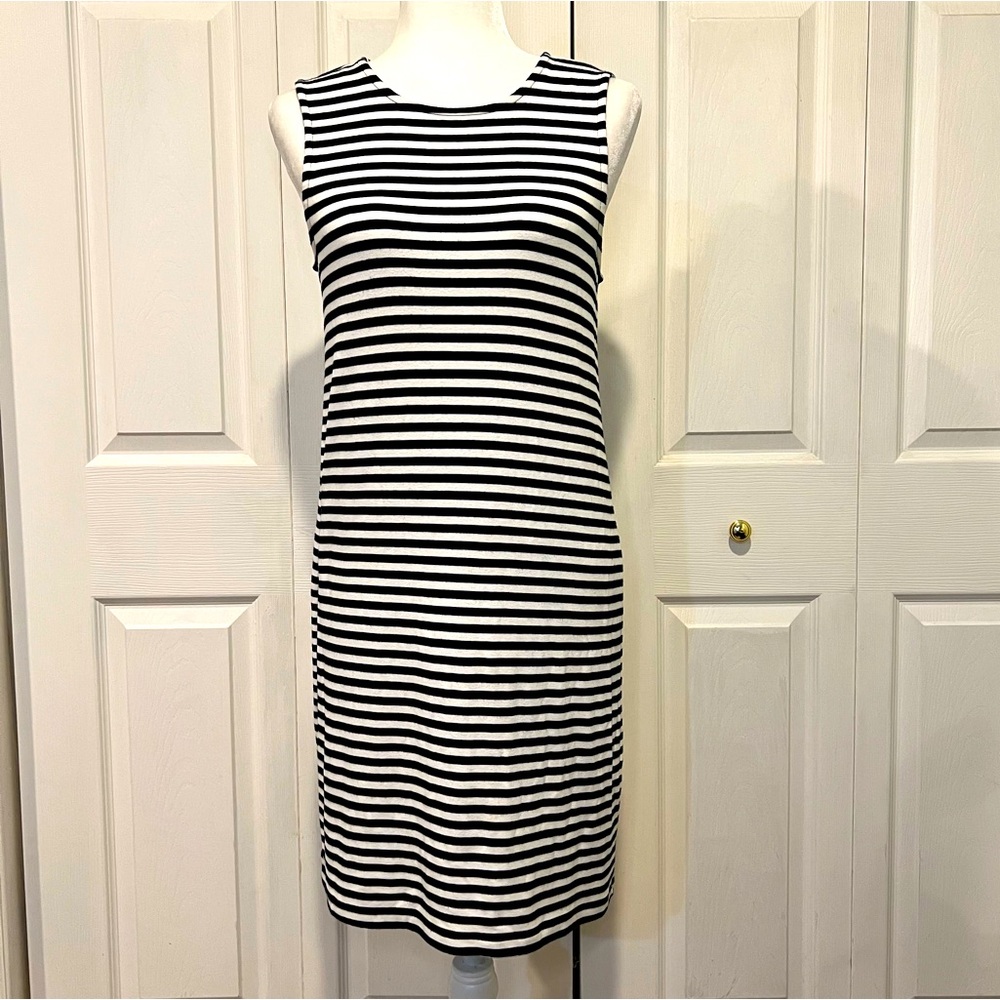 🍋 Saint Tropez West Black and White Sleeveless Dress - Size Small